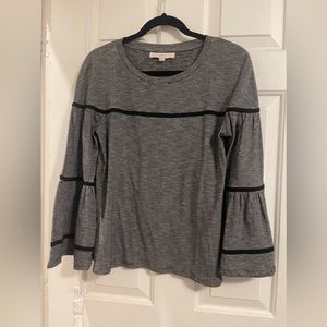 Loft bell sleeve striped top size small